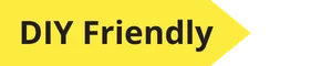 Yellow Banner with gray text that reads DIY Friendly